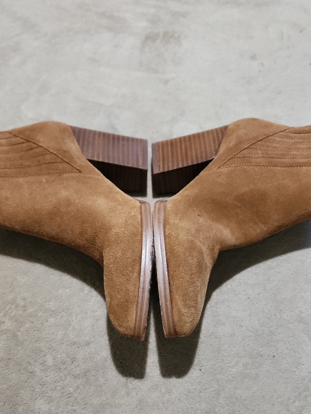 Marc Fisher Suede Ankle Boot in Cognac Brown. - Picture 5 of 10
